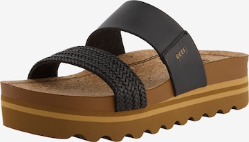 REEF Beach & Pool Shoes 'Cushion Vista HI' in Black: front