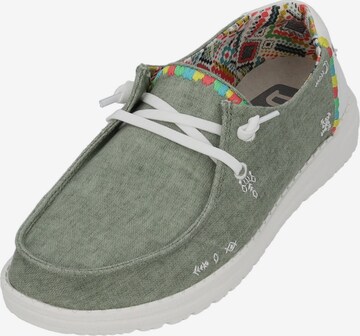 HEY DUDE Moccasins in Green: front
