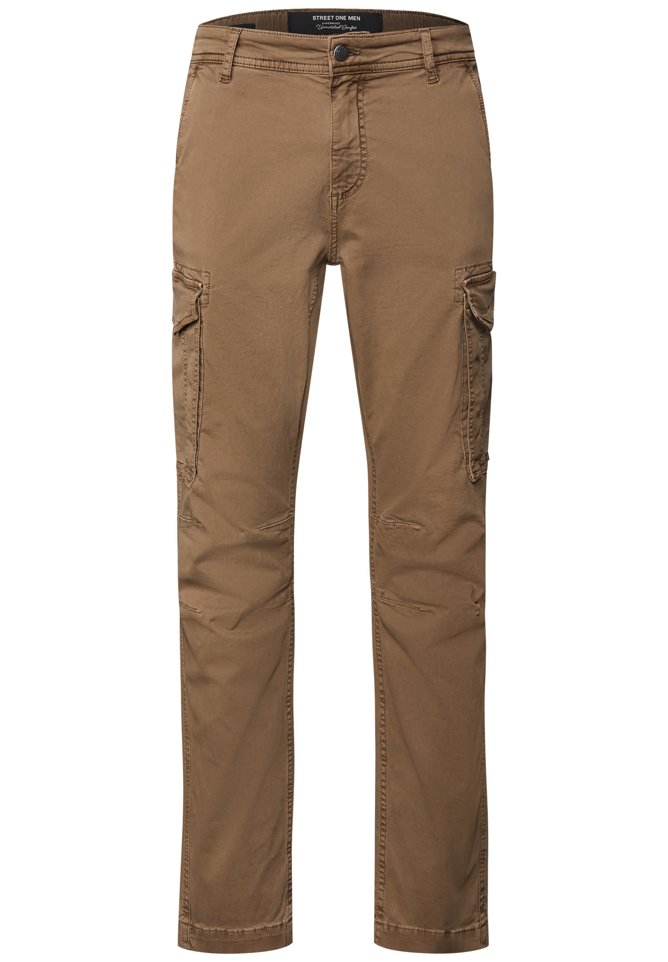 Street One MEN Slimfit Hose in Braun: Vorderseite