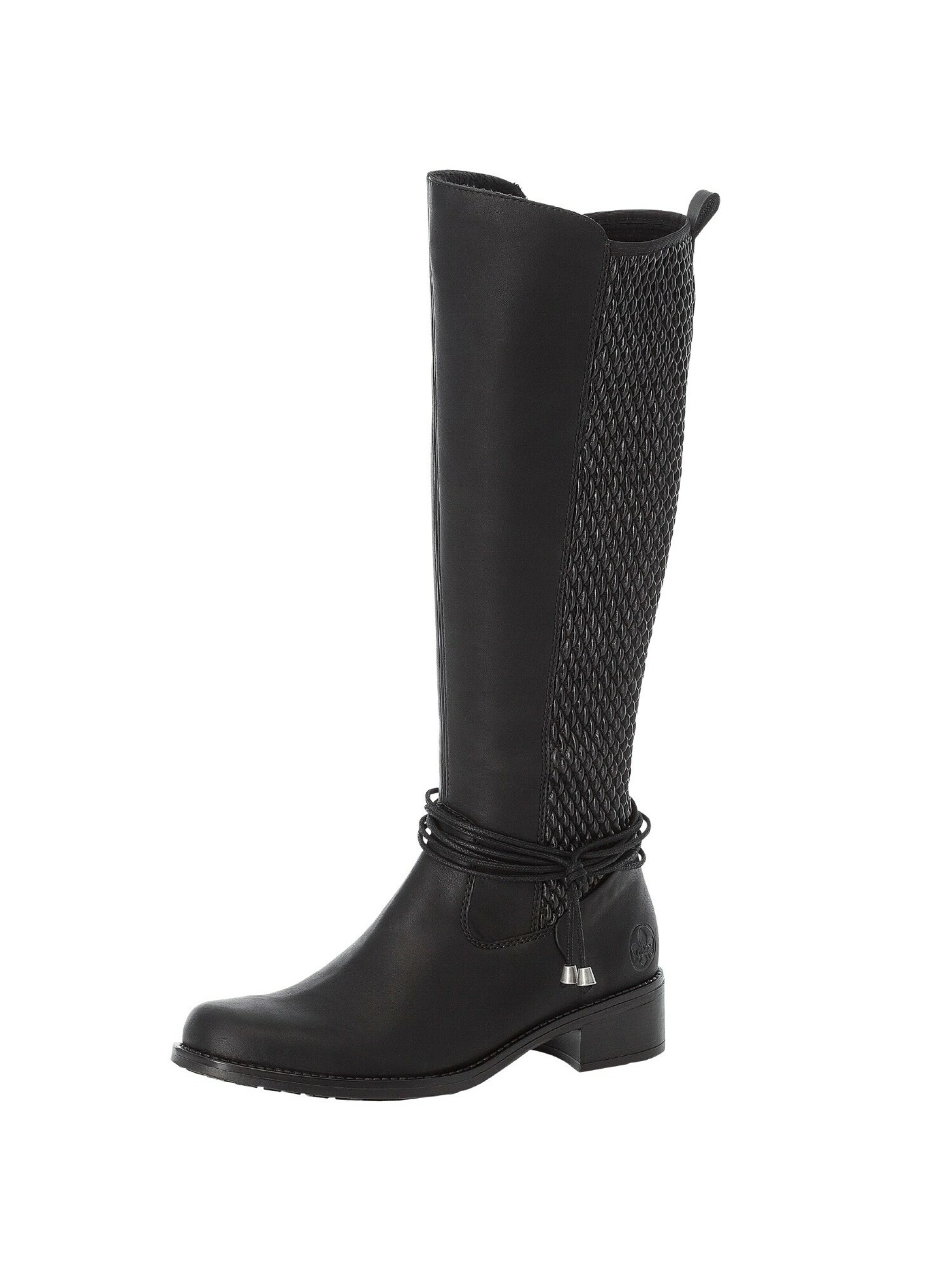 Rieker Kozačky – černá: přední strana