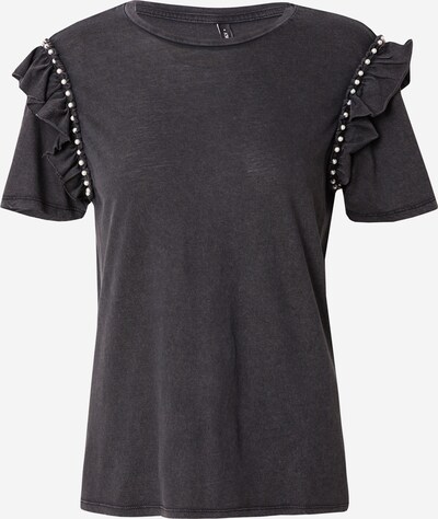 ONLY T-Shirt 'ONLLUCY' in schwarzmeliert / perlweiß, Produktansicht
