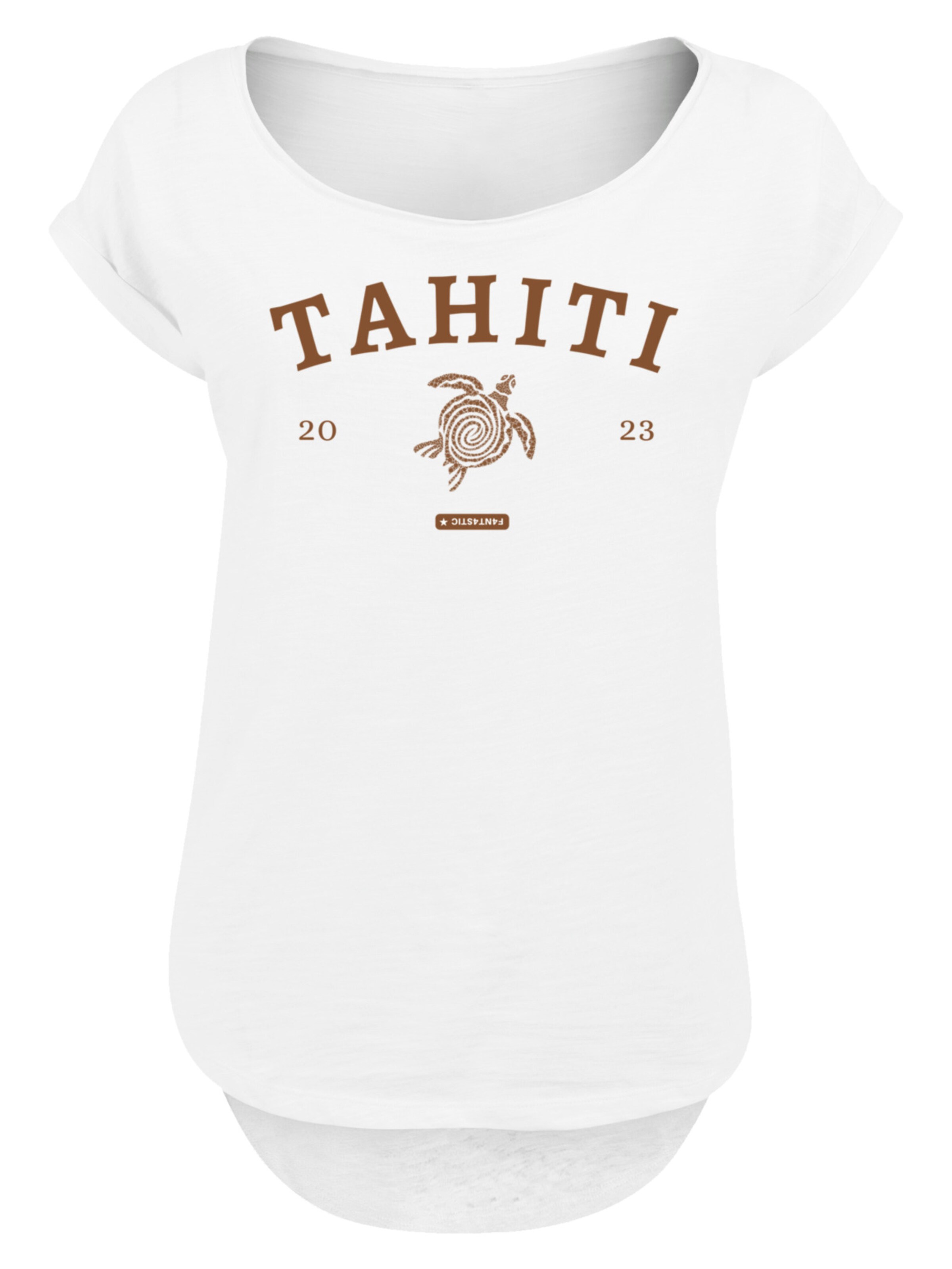 T-shirt 'Tahiti' F4NT4STIC en blanc : devant