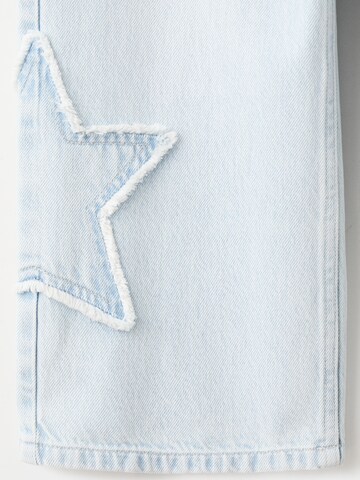 MANGO KIDS Wide leg Jeans 'Stars' i blå