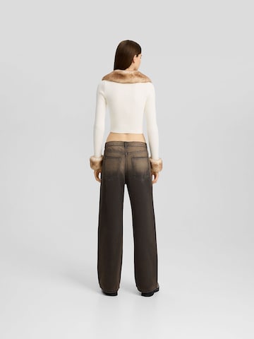 Bershka Wide leg Jeans in Zwart