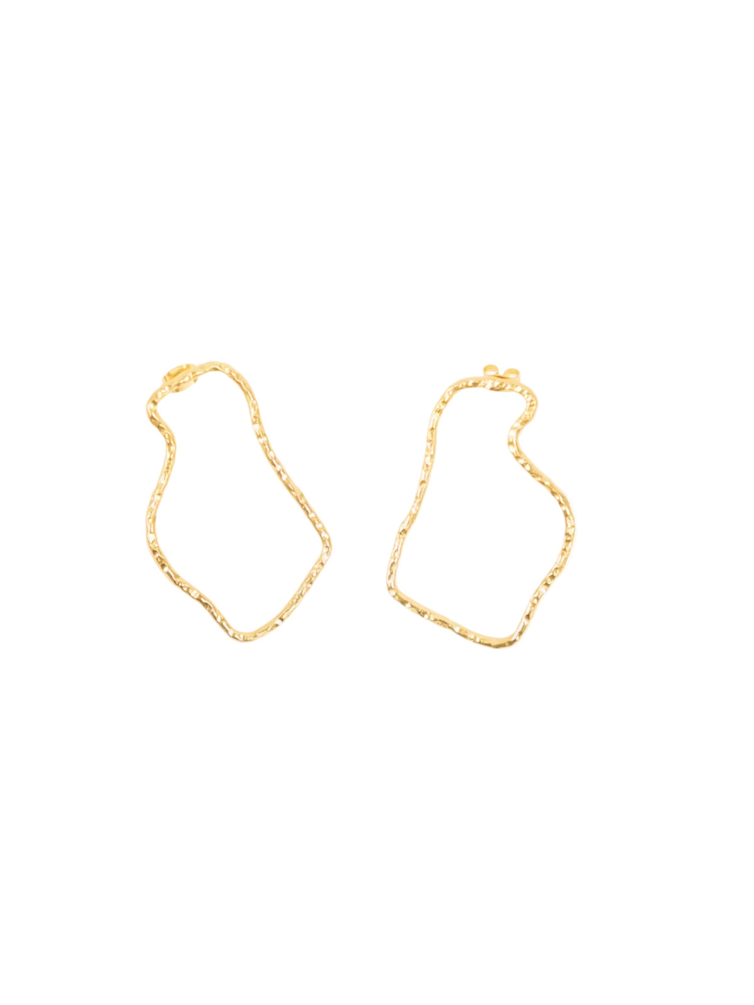 Les Reines - Brincos 'Pure Grace' em ouro: frente