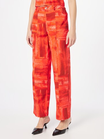 Hosbjerg Wide leg Broek in Rood: voorkant