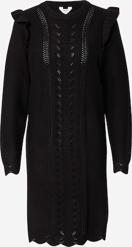 OBJECT Stickad klänning 'Portia' i svart: framsida