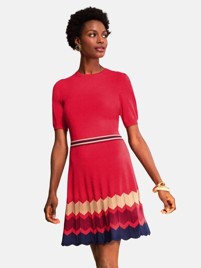 Abito in maglia in S love & roses di colore beige / marino / rosso sangue / rosso vino, Visualizzazione prodotti