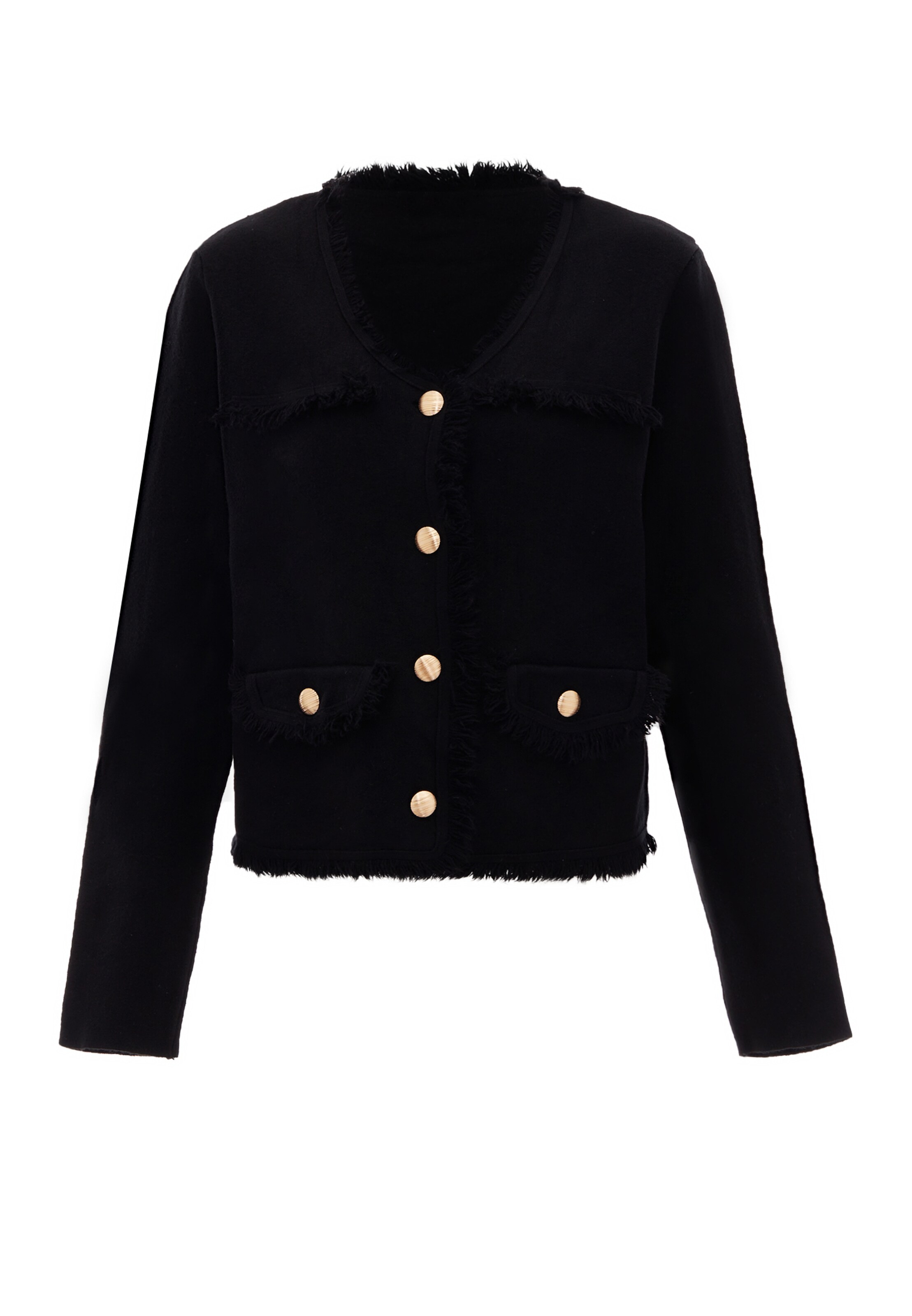 NAEMI Strickjacke in Schwarz: Vorderseite