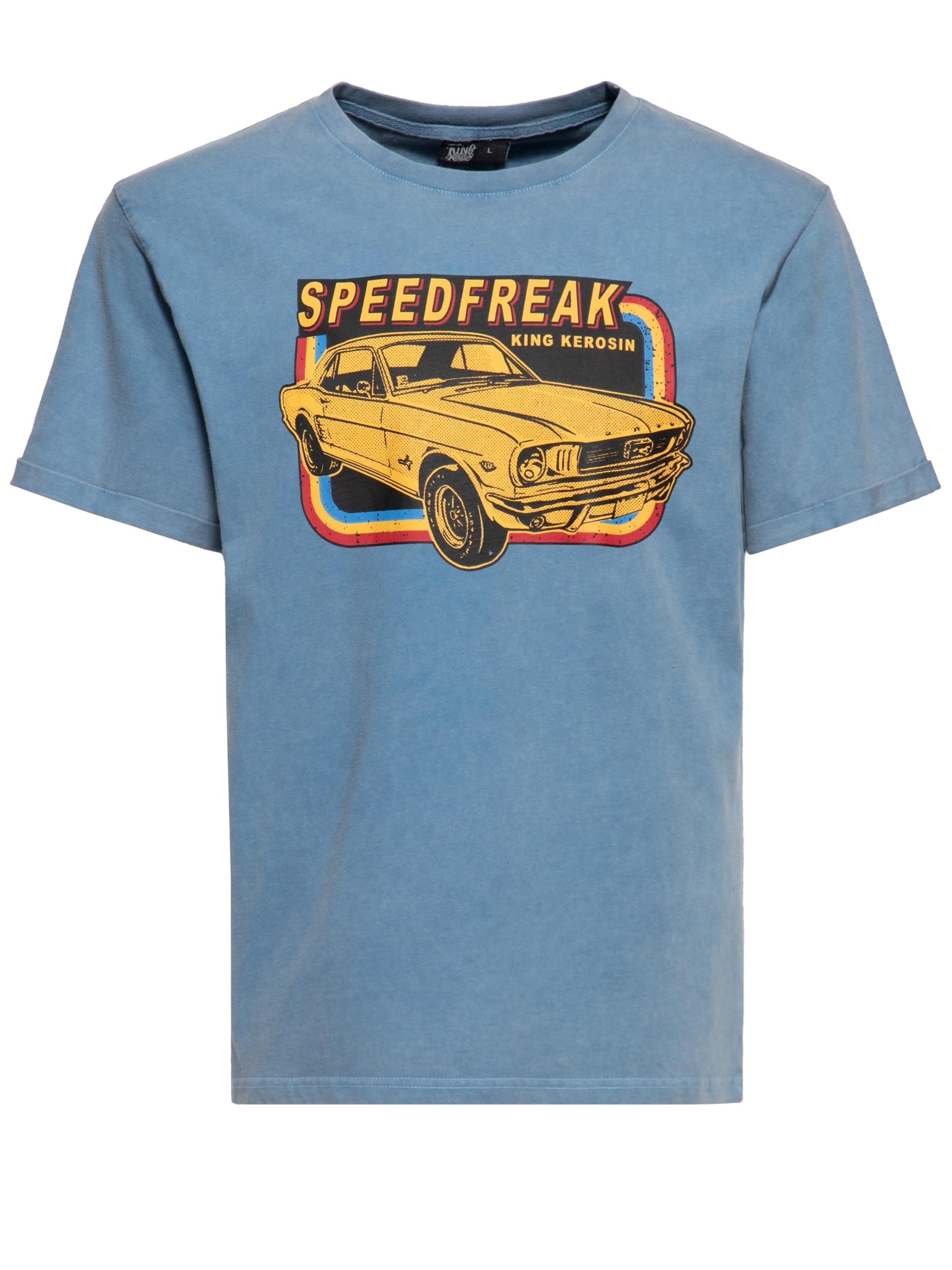 King Kerosin Shirt 'Speedfreak' in Blue: front