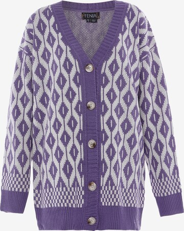 FENIA Knit Cardigan in Grey: front