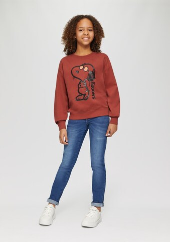 s.Oliver Sweatshirt 'Peanuts®' in Rot