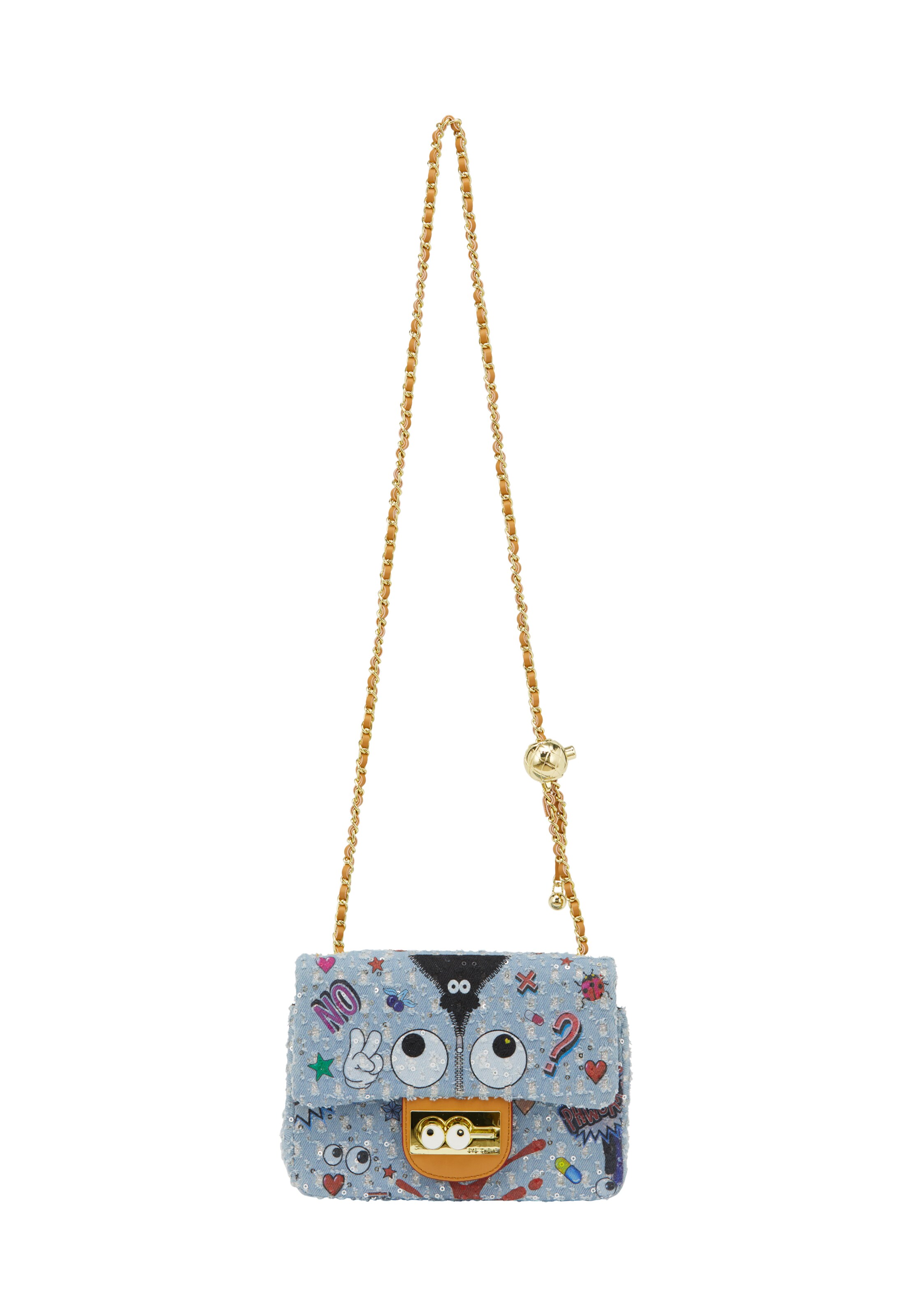 MYMO Olkalaukku 'Pop Eyetheme' värissä sininen: etupuoli