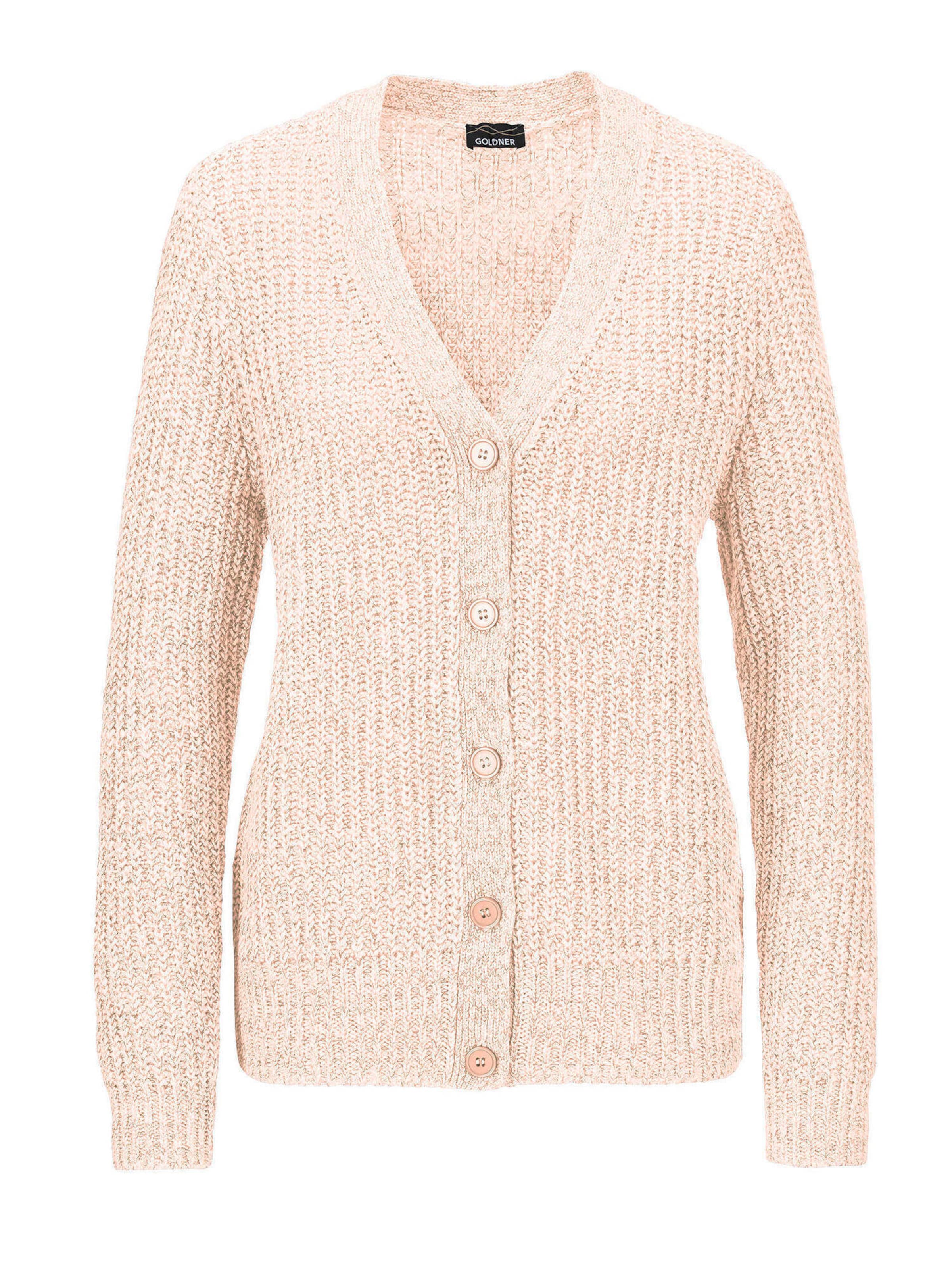 Goldner Strickjacke in Pink: Vorderseite