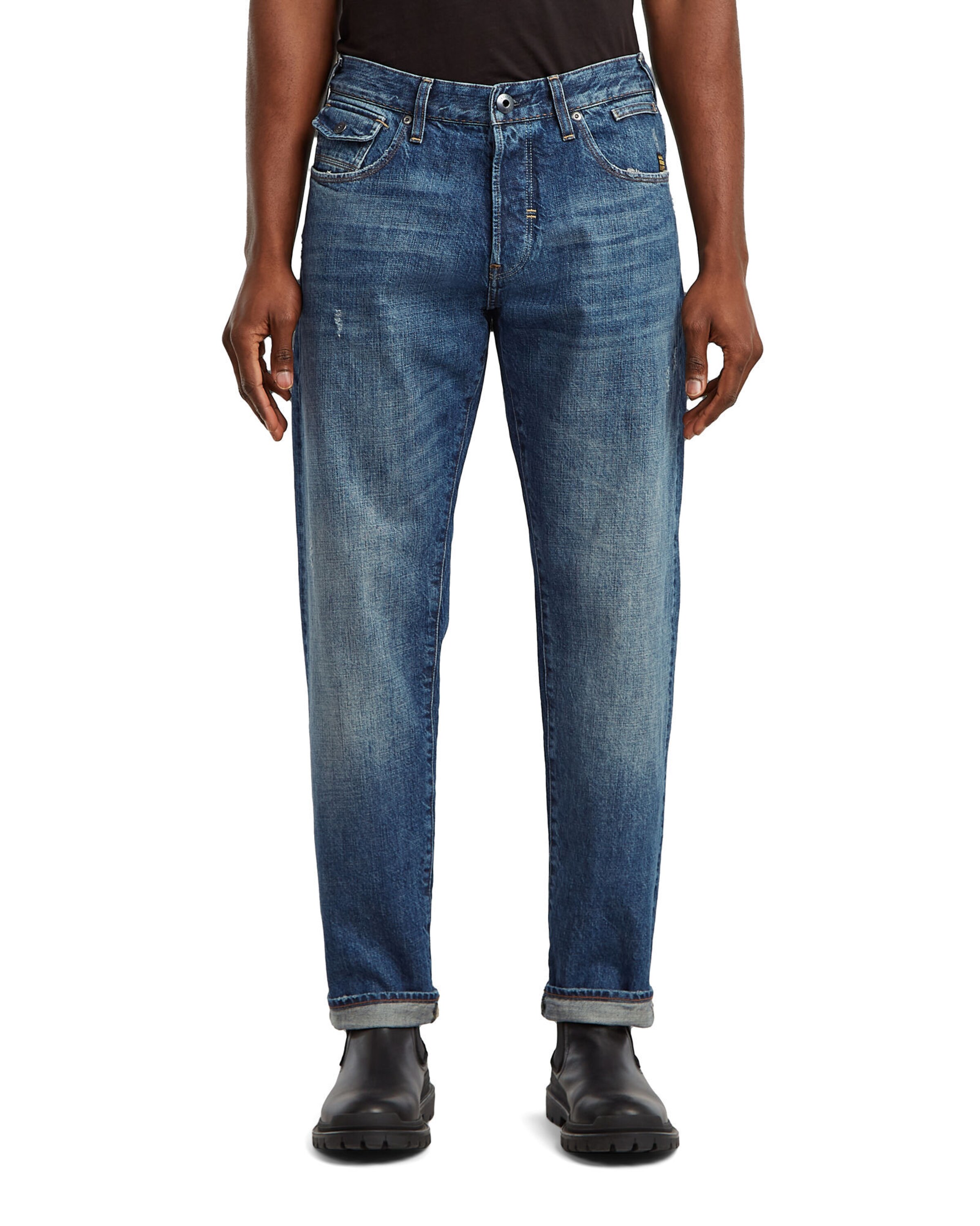 G-STAR Tapered Jeans in Blauw: voorkant