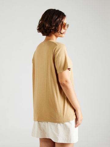 T-shirt Tommy Hilfiger Curve en beige