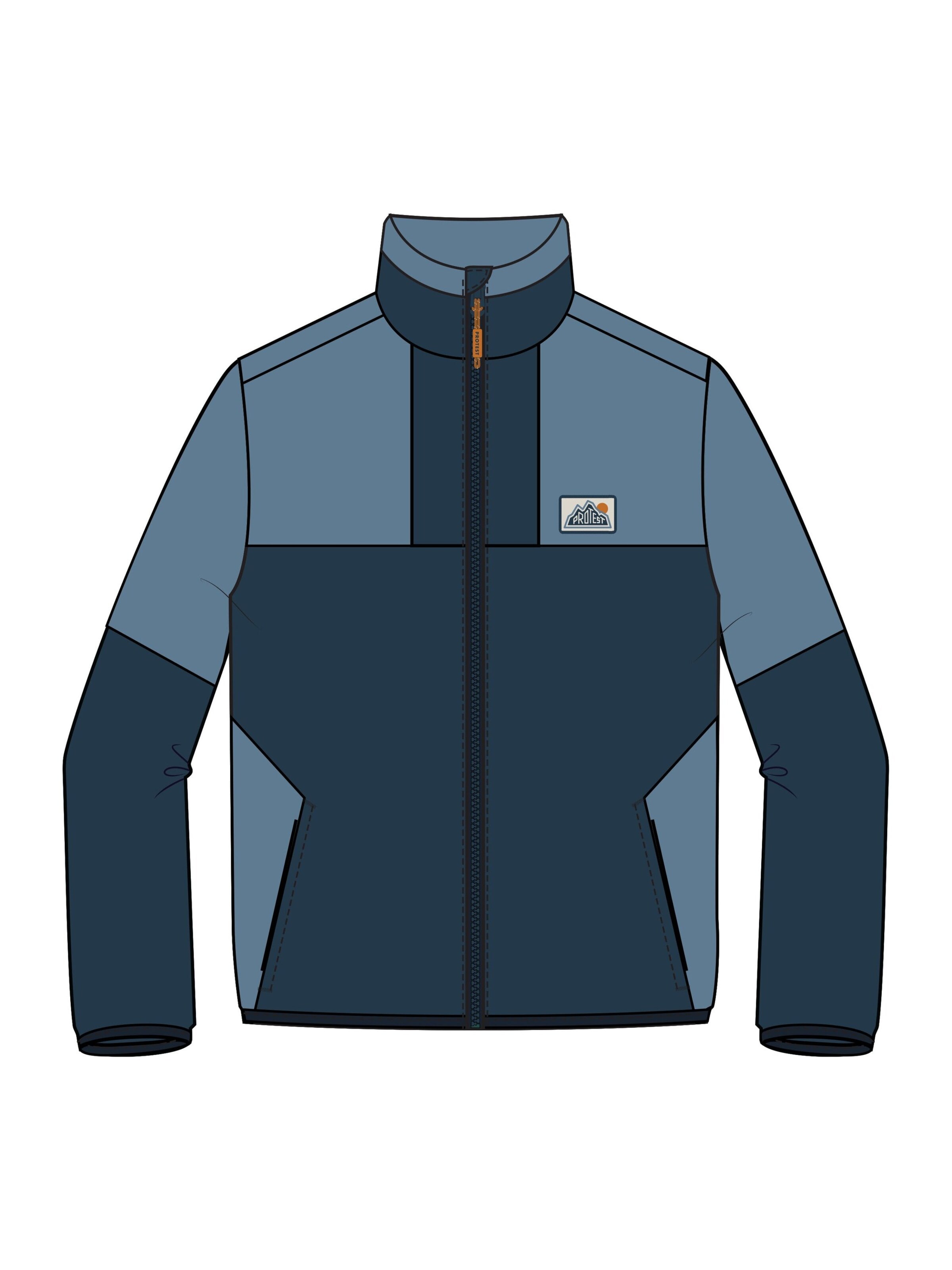 PROTEST Fleece jas 'PRTMendo JR' in Blauw: voorkant
