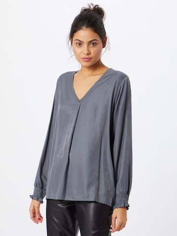 Cream Blouse 'Feng' in Grey: front