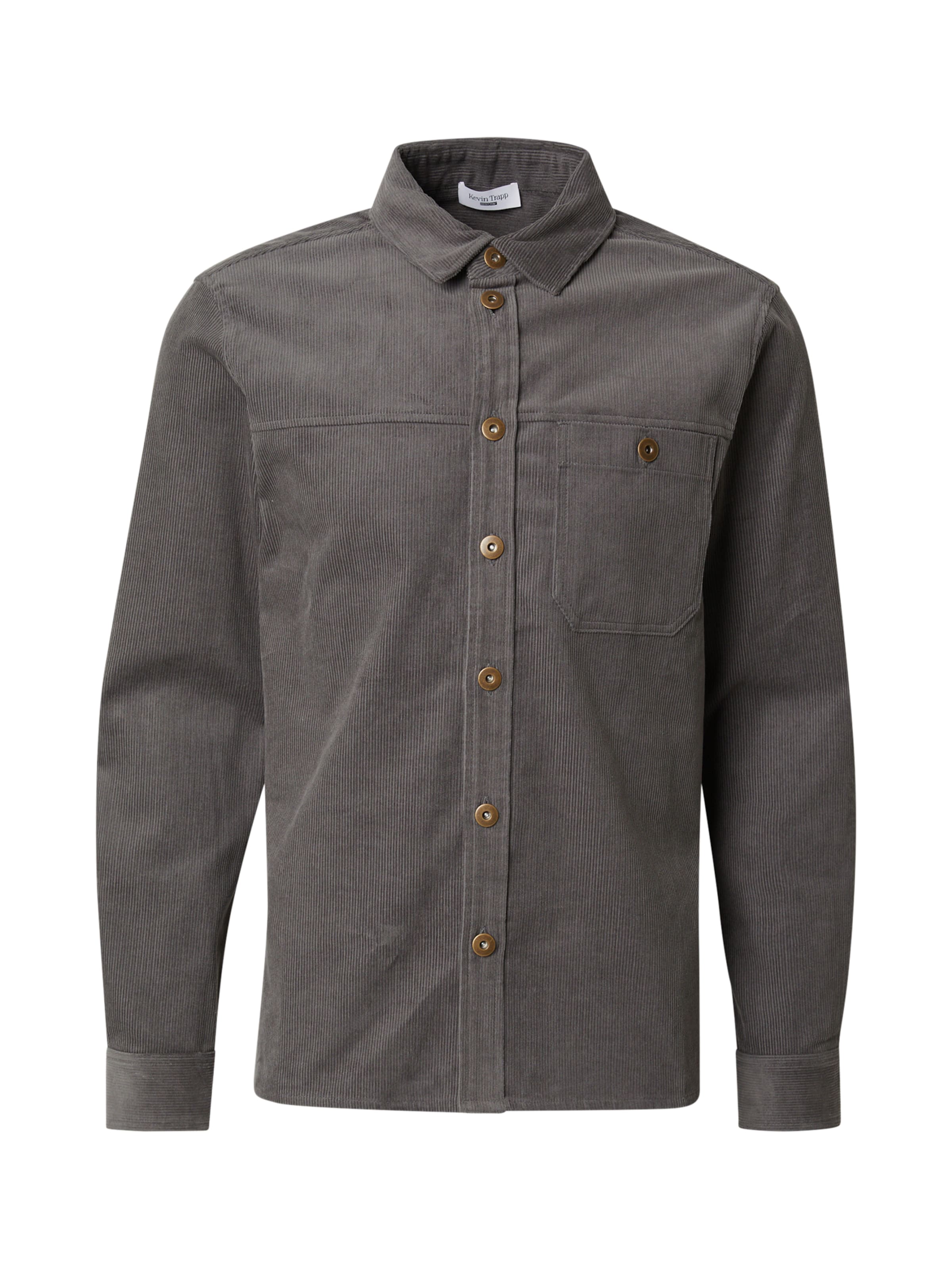 TRAPP Regular fit Button Up Shirt in Grey: front