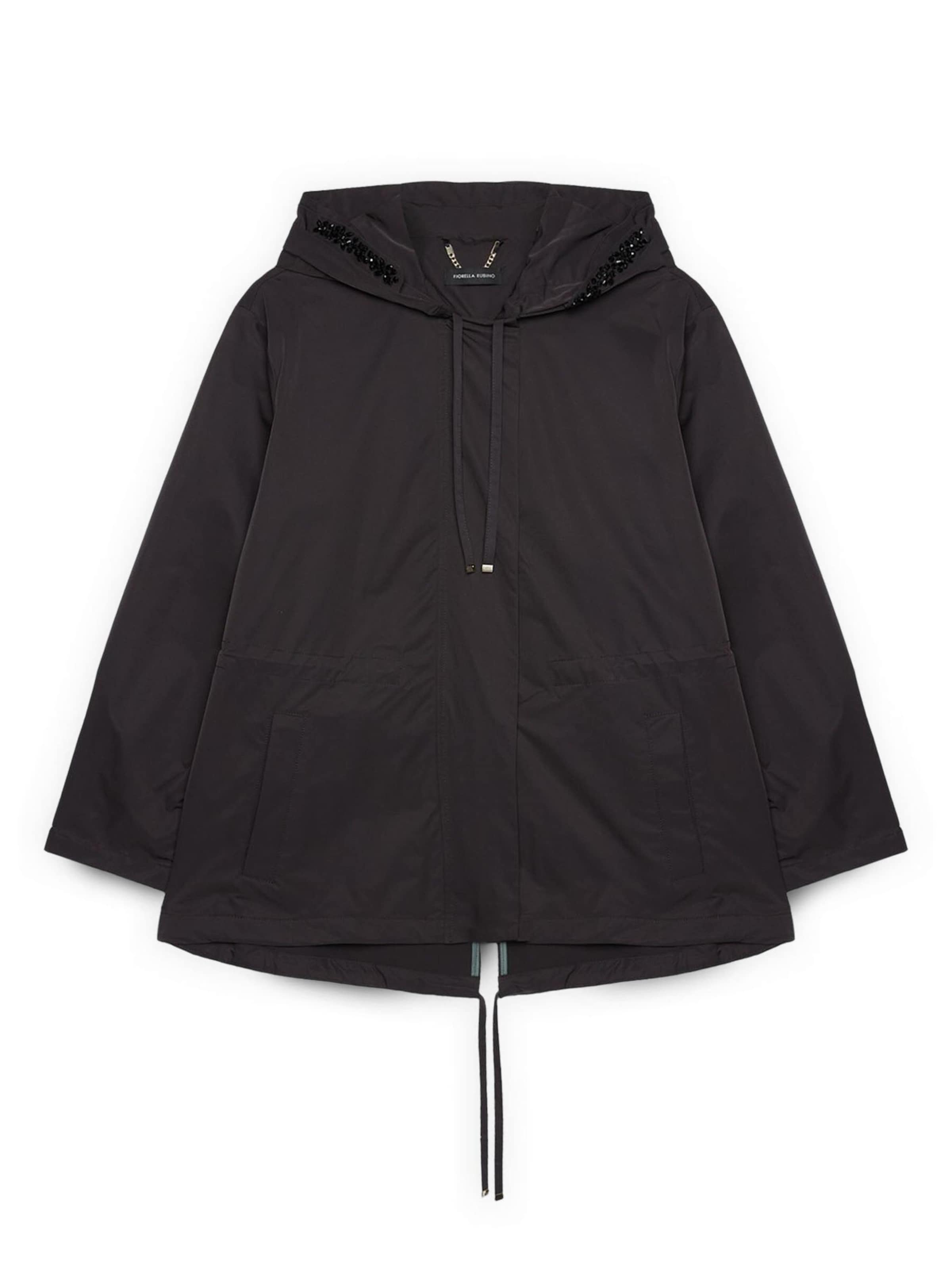 Fiorella Rubino Wintermantel in Zwart: voorkant