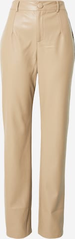 Nasty Gal Regular Pants in Beige: front