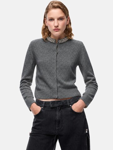 PINKO Sweter 'PINKO COLONIA CARDIGAN BLEND WOOL EMBRO Maglieria' w kolorze szary