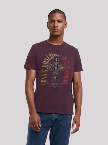 F4NT4STIC T-Shirt 'Guns N' Roses Skull Rock Band Merch' in Braun: Vorderseite