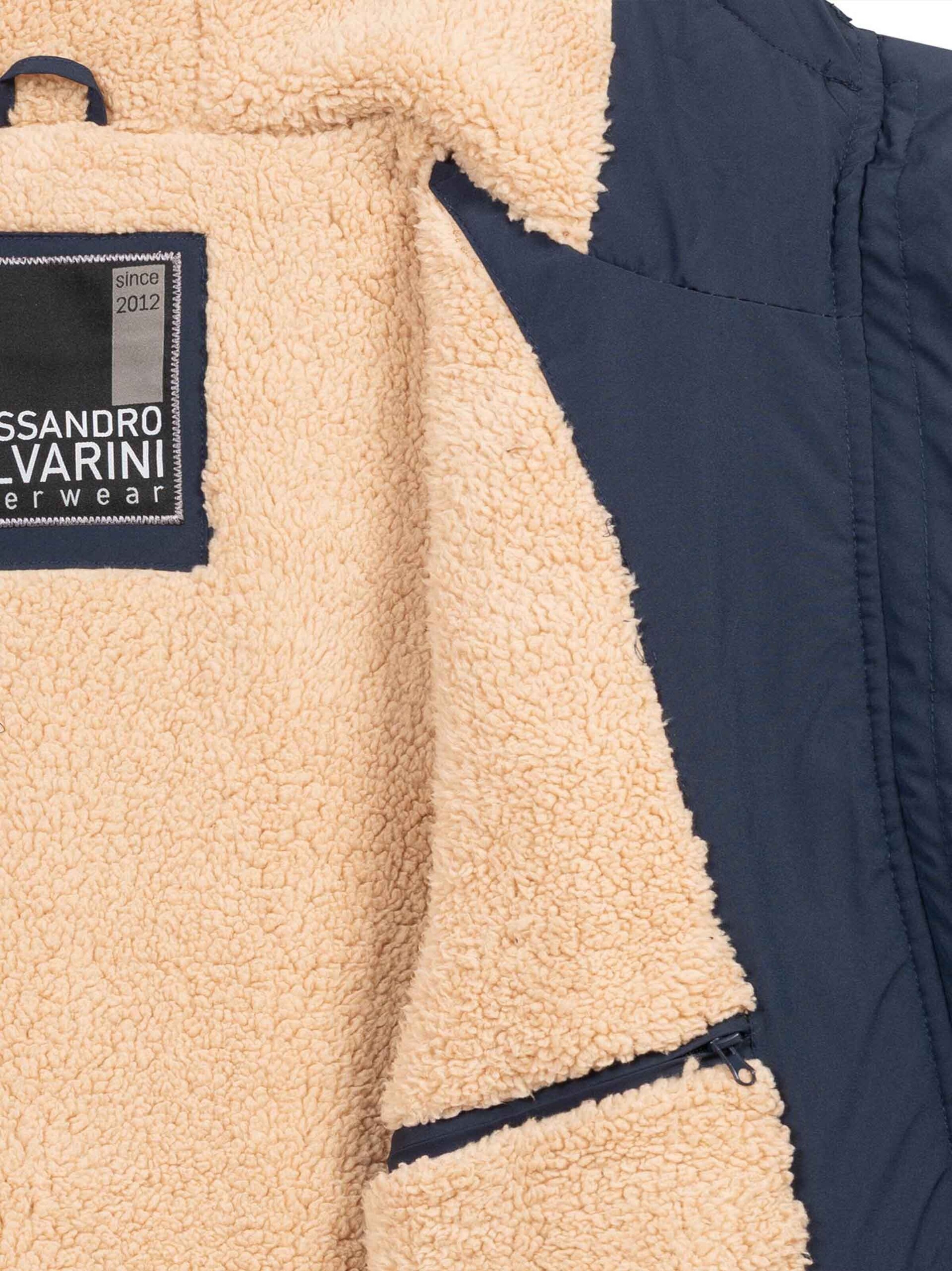 Alessandro Salvarini Winter Jacket 'AS431' in Blue
