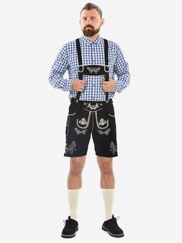 Pantalon folklorique Alessandro Salvarini en noir : devant