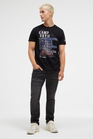 CAMP DAVID T-Shirt mit Wording Print in Schwarz