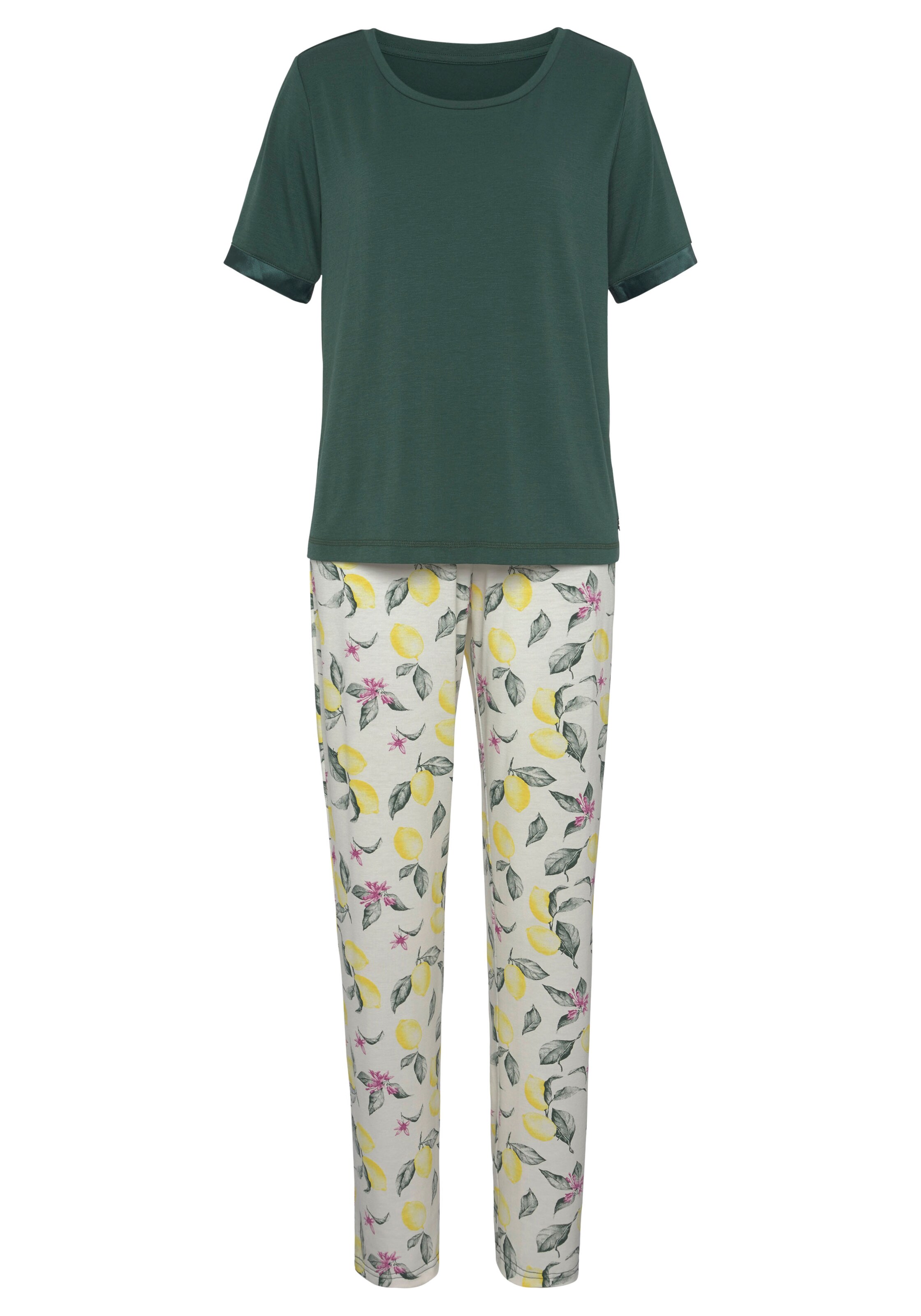 LASCANA Pajama 'LAS Summer Fruits PJ' in Green: front