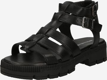 TOM TAILOR Strap sandal in Black: front