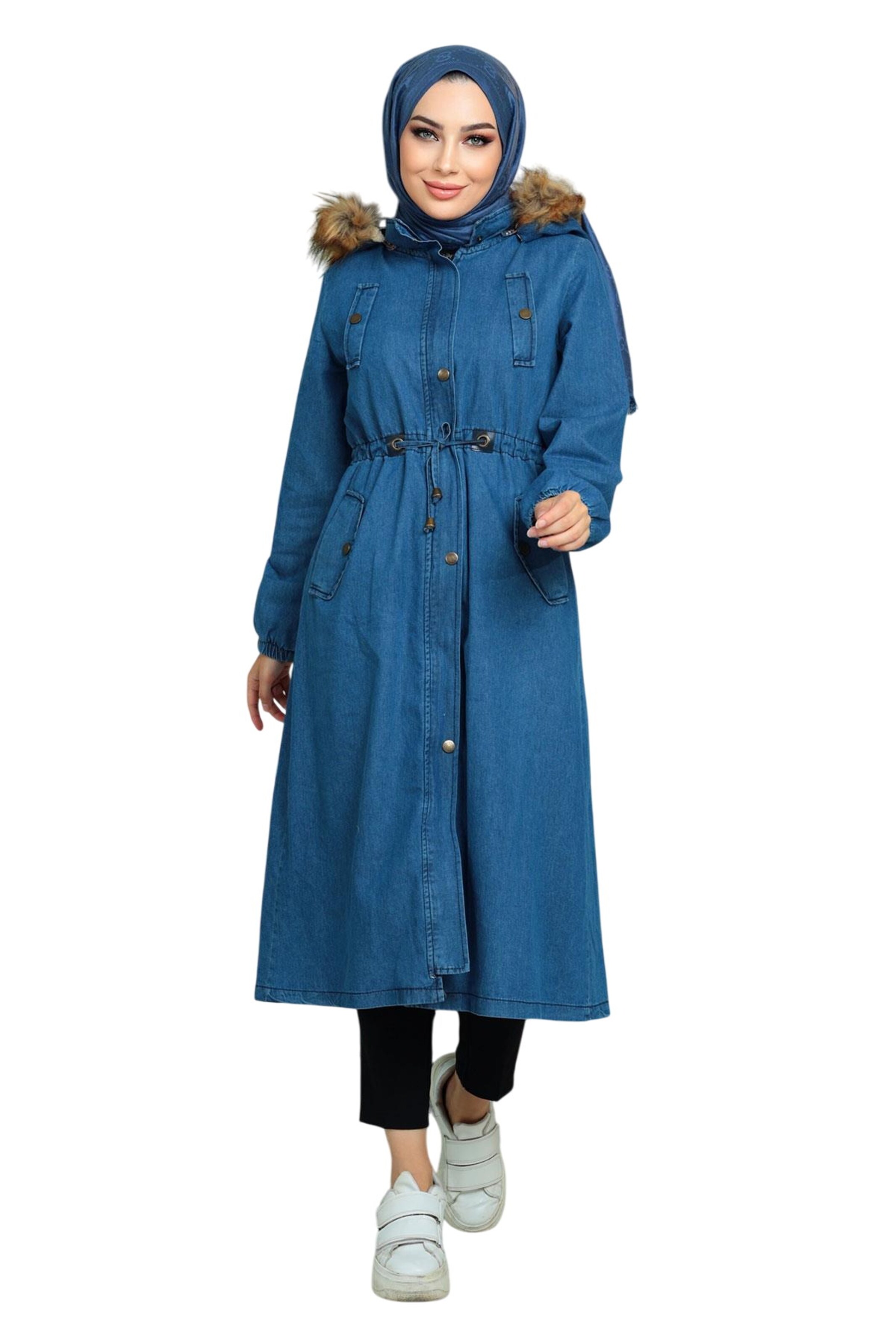 MODAMIHRAM Mantel in Blau: Vorderseite