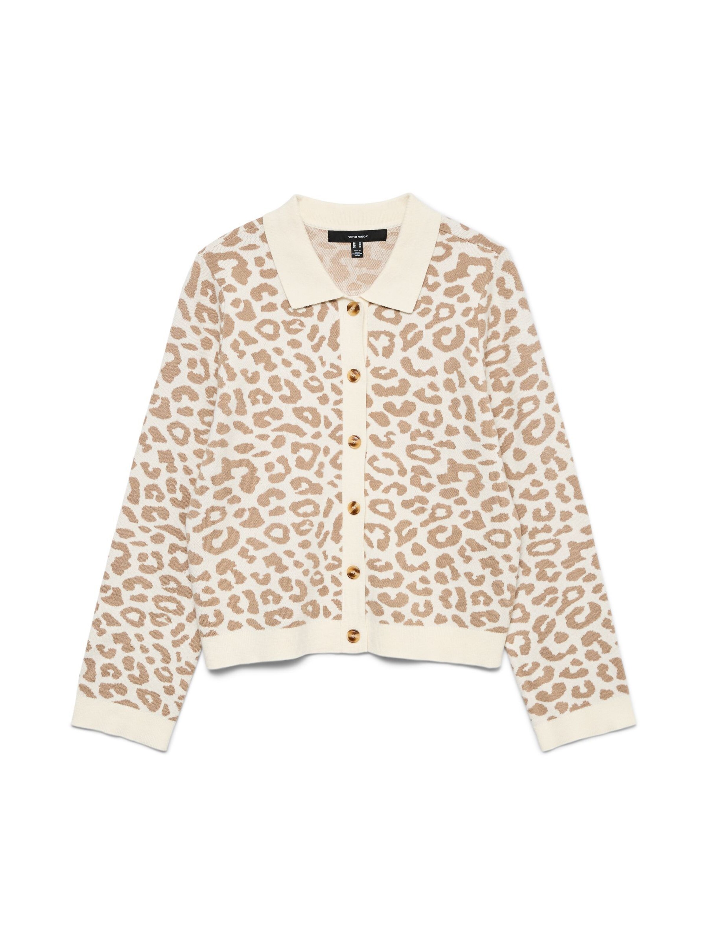 VERO MODA Gebreid vest 'VMRiley' in de kleur Camel / Wit, Productweergave