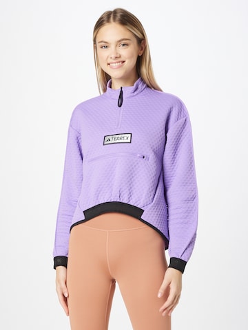 ADIDAS TERREX Sweater 'Utilitas Fleece' in Purple: front