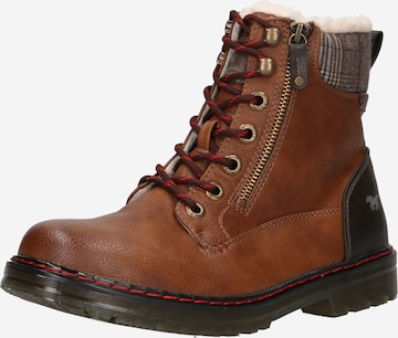 MUSTANG Lace-Up Boots in Brown: front