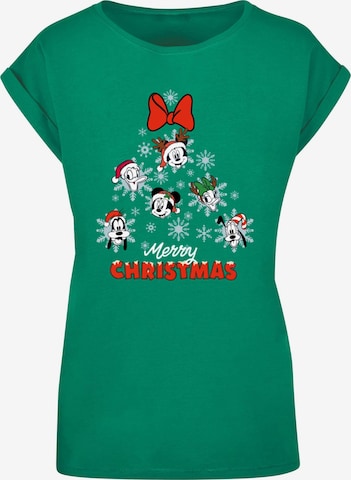 ABSOLUTE CULT T-Shirt 'Ladies Mickey And Friends - Christmas Tree' in Grün: predná strana