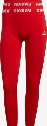 ADIDAS SPORTSWEAR - Skinny Calças de desporto em vermelho: frente