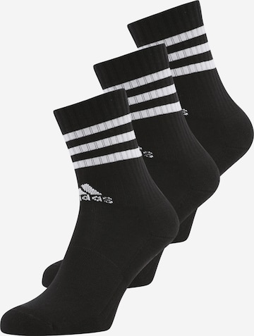 melns ADIDAS PERFORMANCE Sporta zeķes '3-Stripes Cushioned Crew 3 Pairs': no priekšpuses