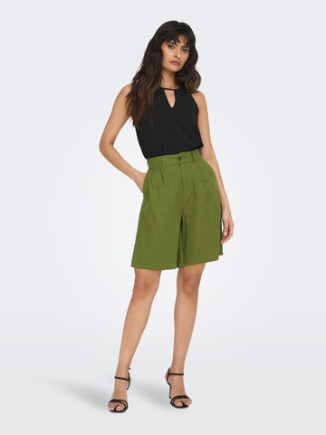 ONLY Wide leg Pleat-Front Pants 'Caro' in Green