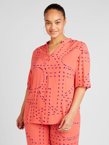 ONLY Carmakoma Blouse 'Phoebe' in Roze: voorkant