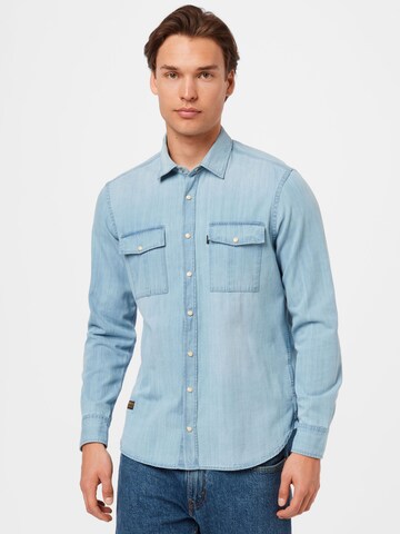 CAMEL ACTIVE Regular fit Button Up Shirt in Blue: front