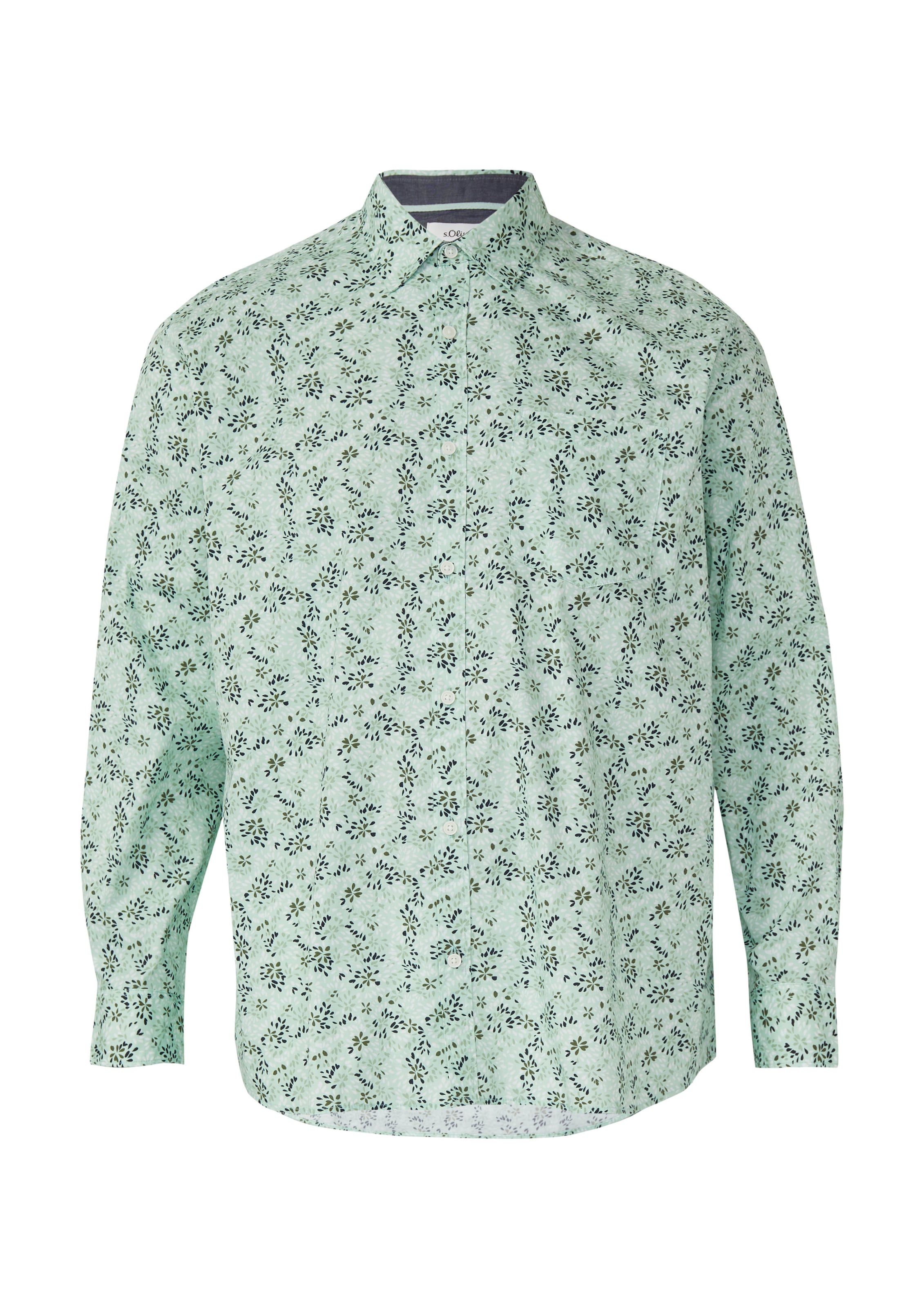 s.Oliver Slim fit Overhemd in Groen: voorkant