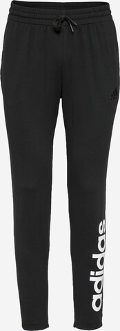 Effilé Pantalon de sport 'Essentials Tapered Elastic Cuff Logo' ADIDAS SPORTSWEAR en noir : devant