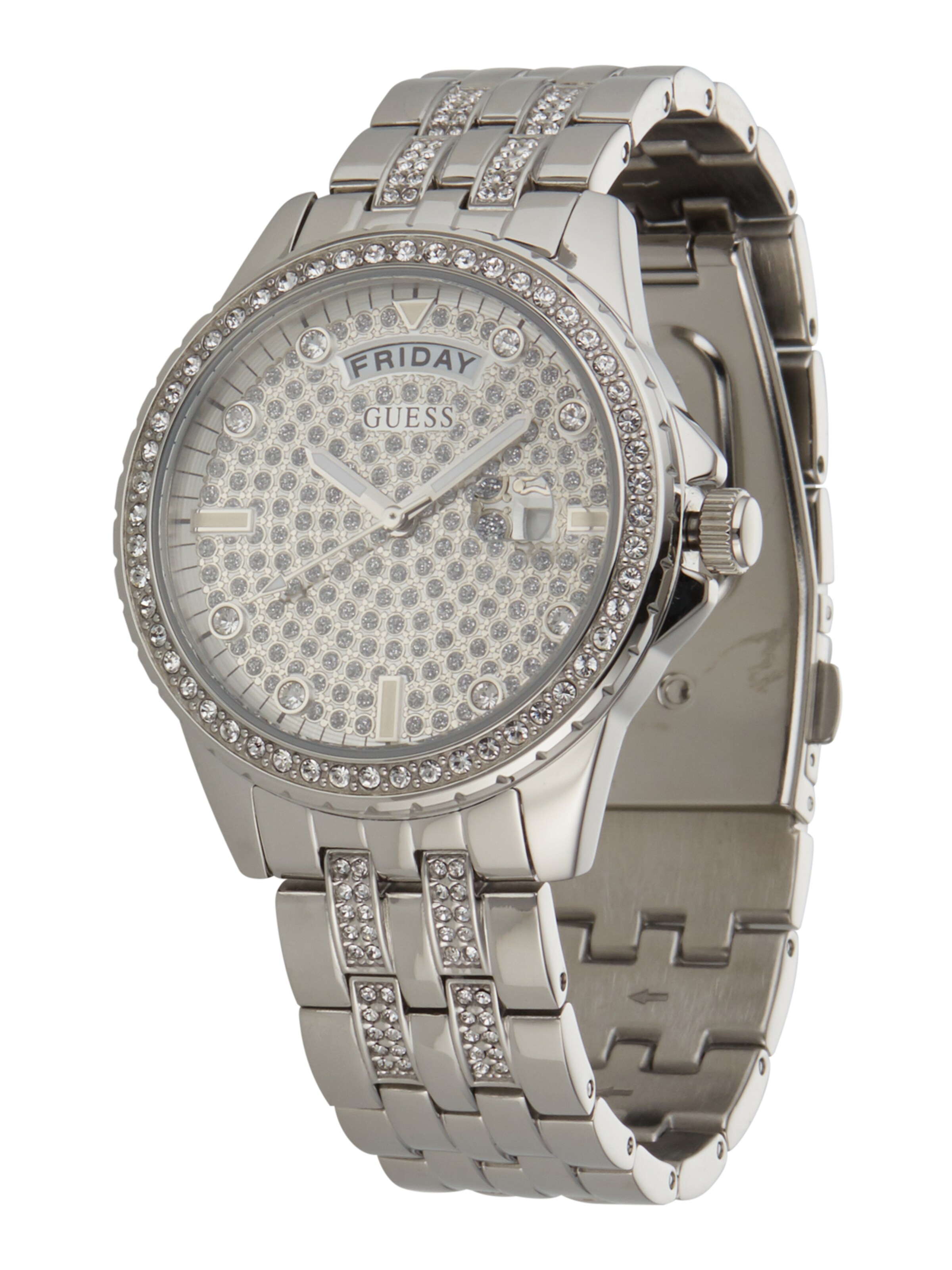 GUESS Analoog horloge 'Comet' in Zilver: voorkant