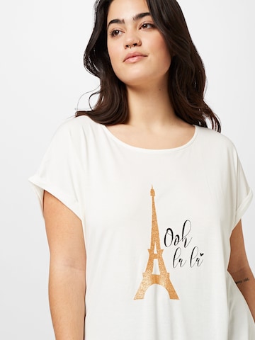 T-shirt 'Fleur' ABOUT YOU Curvy en blanc