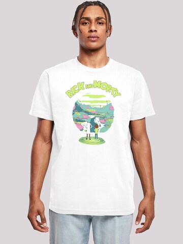 F4NT4STIC Shirt 'Rick and Morty Portal' in Wit: voorkant