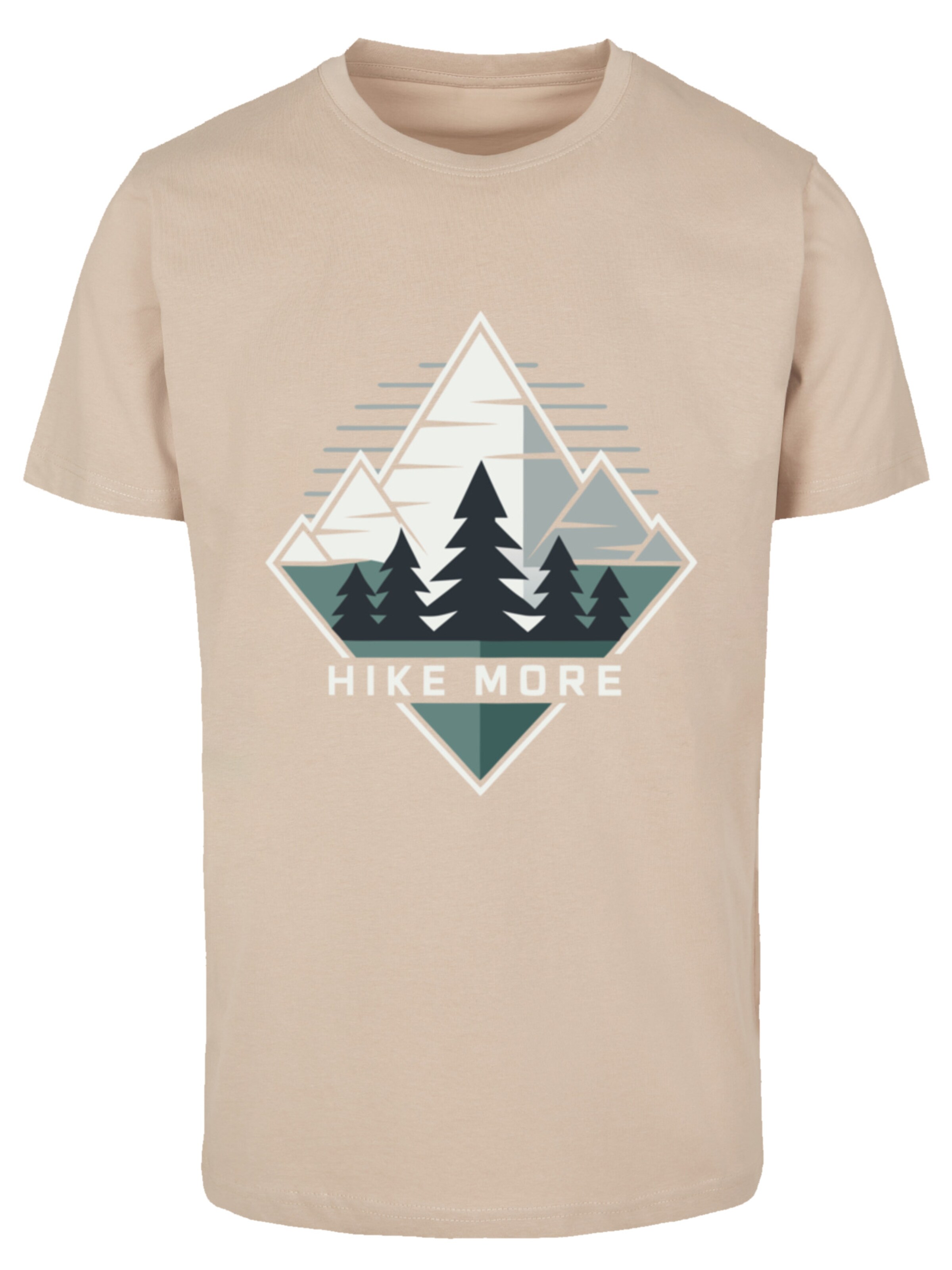 F4NT4STIC Shirt 'Hike More Mountains' in Beige: front