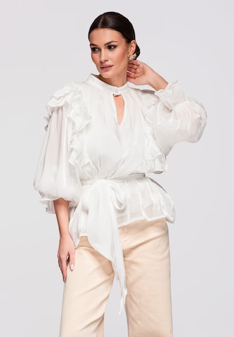 Ombre Blouse in White