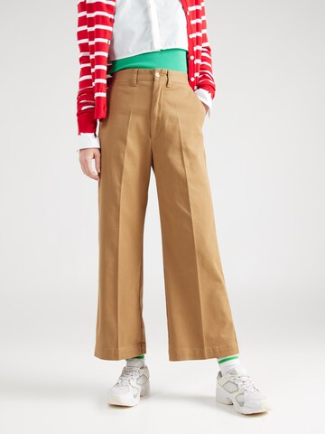 Wide leg Pantaloni con piega frontale di Polo Ralph Lauren in verde: frontale